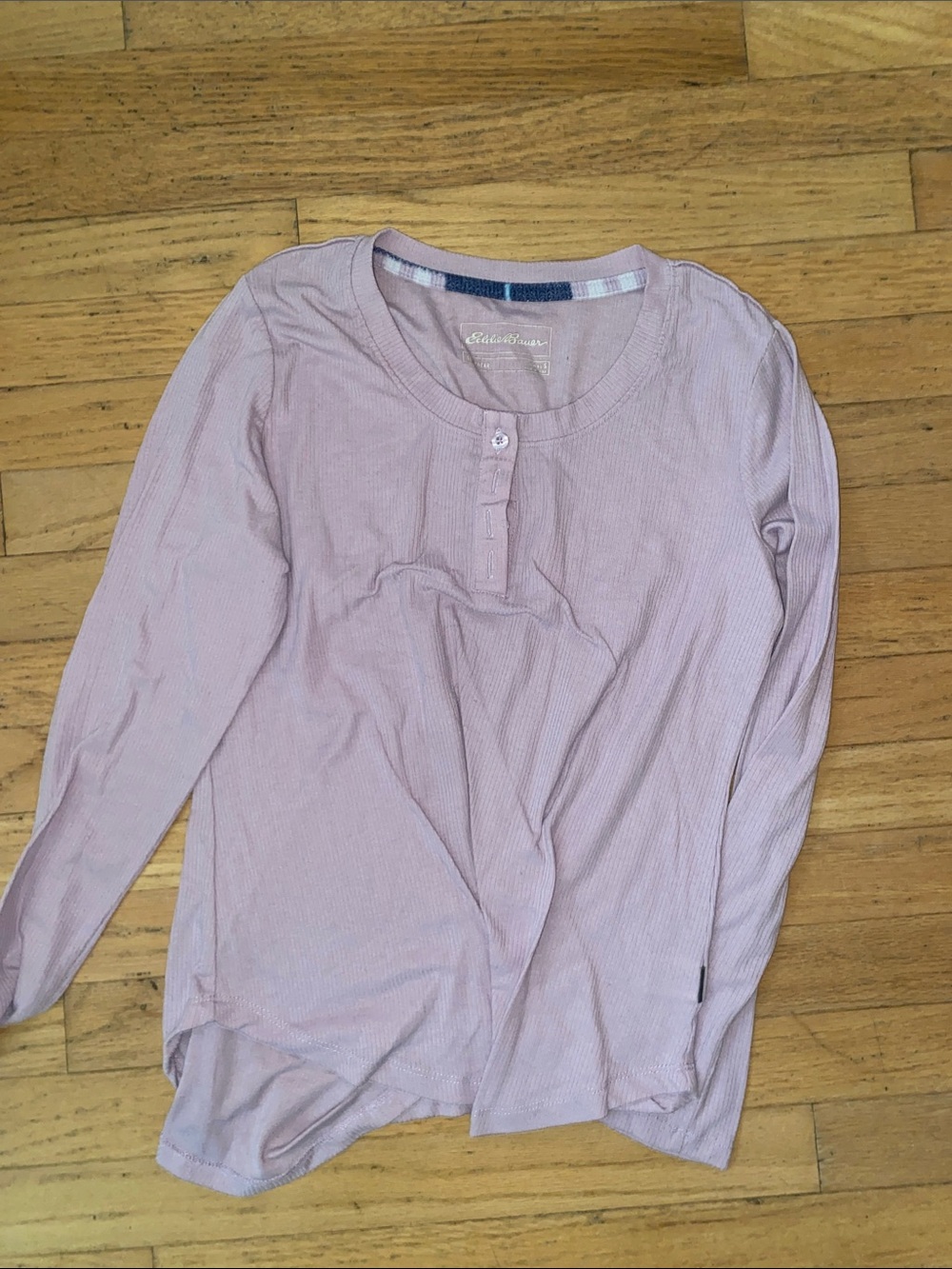 Eddie Bauer Long Sleeve Henley in Light Mauve